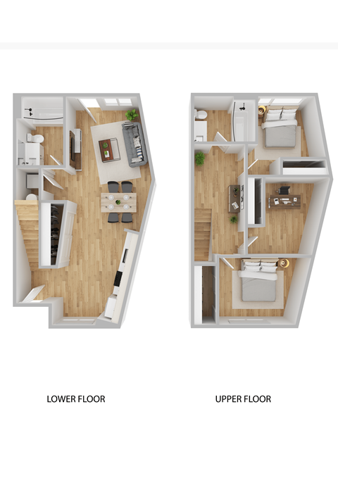Floor plan for 3 beds, 2 baths, 1178 sqft